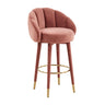 TOV Myla Performance Velvet Swivel Stool, Salmon / Bar Height option, image 1