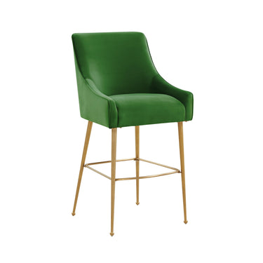 TOV Beatrix Performance Velvet Stool Green Counter Height