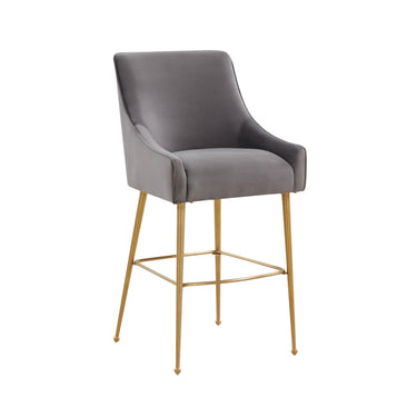 TOV Beatrix Performance Velvet Stool Dark Grey Bar Height
