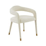 TOV Lucia Performance Velvet Dining Chair Cream