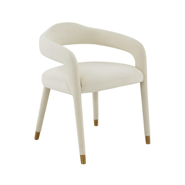 TOV Lucia Performance Velvet Dining Chair Cream
