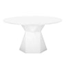 TOV Iris 56" Glass Round Dining Table White