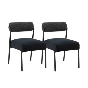 TOV Jolene Performance Velvet Dining Chair - Set of 2 Black