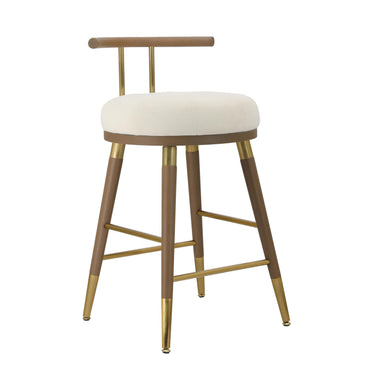 TOV Juniper Performance Velvet Stool Cream Counter Height