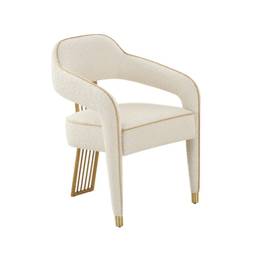 TOV Corralis Performance Boucle Dining Chair Cream