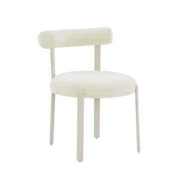 TOV Margaret Performance Chenille Bolster Back Dining Chair Cream