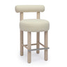 TOV Carmel Cream Performance Boucle and Solid Wood Counter Stool, image 1