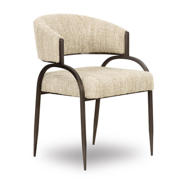 TOV Tatum Taupe Textured Performance Boucle Dining Chair Taupe