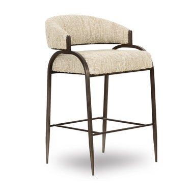 TOV Tatum Taupe Textured Performance Boucle Counter Stool, image 1