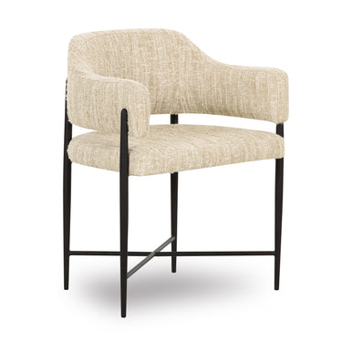 TOV Sezanne Taupe Textured Performance Boucle Dining Chair Taupe