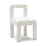 TOV Hazel Cream Patterned Performance Jacquard Dining Chair Cream