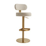 TOV Primrose Cream Textured Performance Fabric Adjustable Stool, image 1