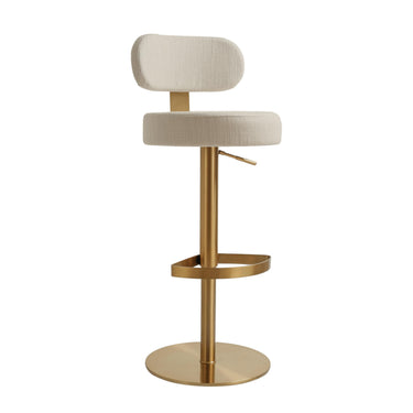 TOV Primrose Cream Textured Performance Fabric Adjustable Stool, image 1