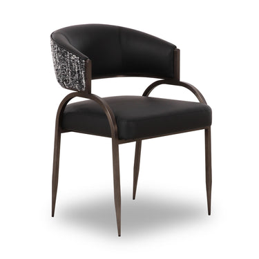 TOV Tatum 2-Tone Performance Vegan Leather Dining Chair Black