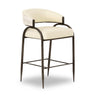 TOV Tatum Cream 2-Tone Performance Vegan Leather and Jacquard Counter Stool, image 1