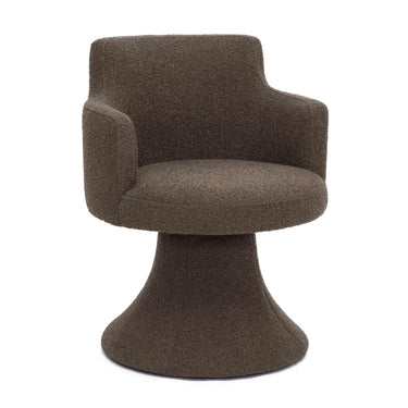 TOV Jeffree Performance Boucle Swivel Dining Chair Chocolate Brown