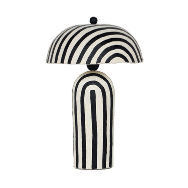 TOV Maiori Striped Papier Mache Table Lamp, Black Stripes option, image 1