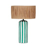 TOV Ravello Green Striped Papier Mache Table Lamp, image 1