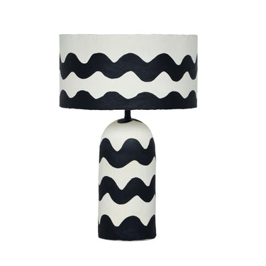 TOV Tropea Black Waves Papier Mache Table Lamp, image 1