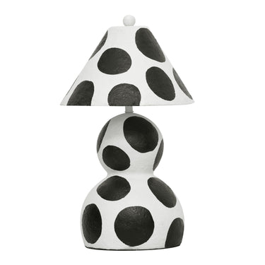TOV Lerici Black and White Papier Mache Table Lamp, image 1