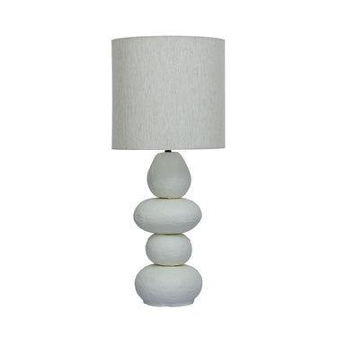 TOV Pebble Cream Papier Mache Table Lamp, image 2