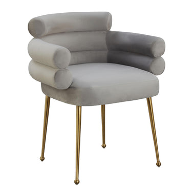 TOV Dente Grey Performance Velvet Dining Chair Grey - ON FINAL SALE