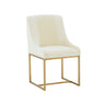 TOV Lisa Pleated Performance Velvet Dining Chair Cream