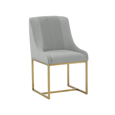 TOV Lisa Pleated Performance Velvet Dining Chair Grey