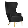 TOV Julia Performance Velvet Wingback Accent Chair Black