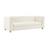 TOV Wafa 87" Cream Performance Velvet Sofa, image 1