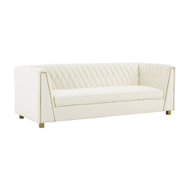 TOV Wafa 87" Cream Performance Velvet Sofa, image 1