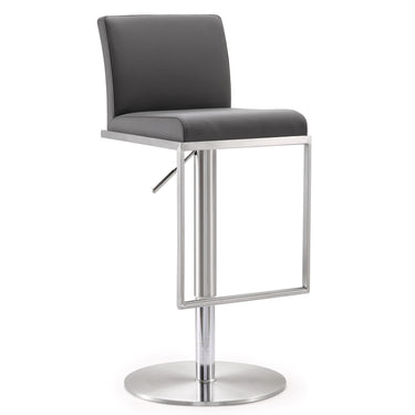TOV Amalfi Performance Vegan Leather Adjustable Stool Grey