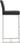 TOV Denmark Performance Vegan Leather Stool with Silver Base - Set of 2, Black / Bar Height option, image 4
