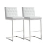 TOV Helsinki White Performance Vegan Leather Stool - Set of 2, Bar Height option, image 1