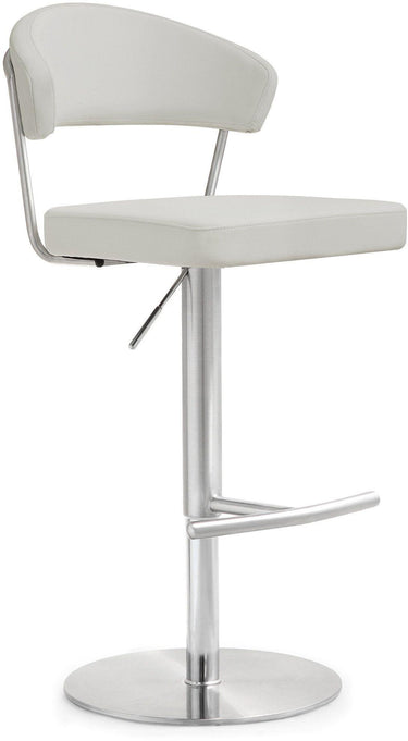 TOV Cosmo Performance Vegan Leather Adjustable Stool Light Grey