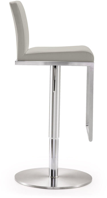 TOV Amalfi Performance Vegan Leather Adjustable Stool, Light Grey option, image 4