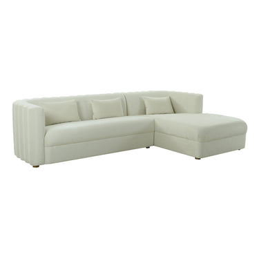 TOV Callie 2-Piece Performance Velvet L-Shaped Sectional, Cream / RAF option, image 1