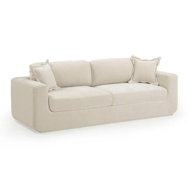 TOV Miri 90.5" Upcycled Contract-Grade Washed Velvet Sofa, Cream option, image 1