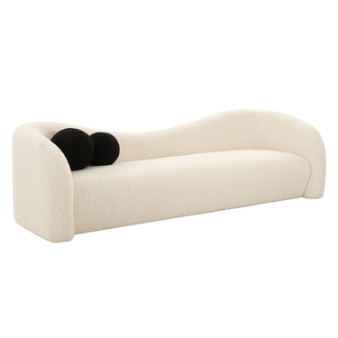 TOV Leonie 102.5" Faux Shearling Sofa, Beige option, image 1