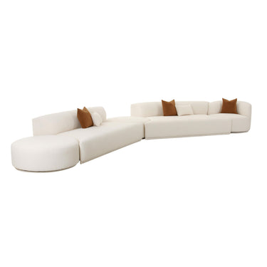 TOV Fickle Cream Performance Boucle 5-Piece Modular Chaise Sectional, image 1