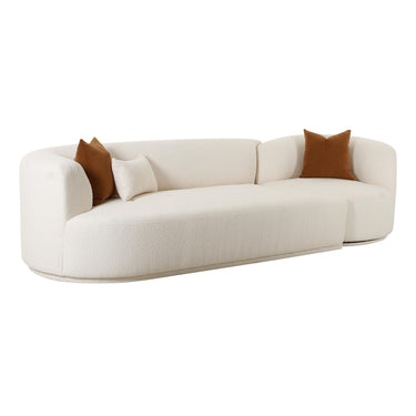 TOV Fickle Cream Performance Boucle 2-Piece Modular Sofa, LAF option, image 1