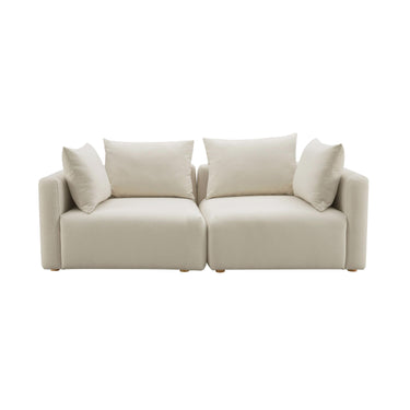 TOV Hangover 81" Cream Performance Linen Loveseat Cream