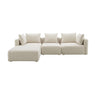 TOV Hangover 4-Piece Cream Performance Linen Modular Sectional, image 1