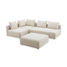 TOV Hangover 4-Piece Cream Performance Linen Modular Chaise Sectional, image 1