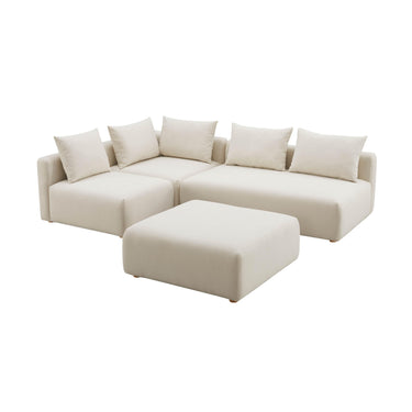 TOV Hangover 4-Piece Cream Performance Linen Modular Chaise Sectional, image 1