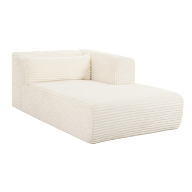 TOV Tarra 71" Fluffy Oversized Performance Corduroy Modular Chaise Cream