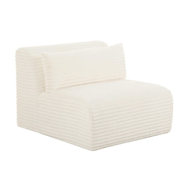 TOV Tarra Fluffy Oversized Performance Corduroy Modular Armless Chair, Cream option, image 1