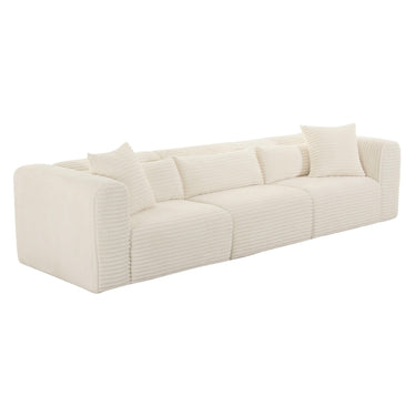 TOV Tarra 118" Fluffy Oversized Performance Corduroy Modular Sofa, Cream option, image 1