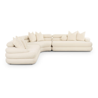 TOV Lulu 3-Piece Cream Performance Boucle Modular Curved L-Sectional, image 1