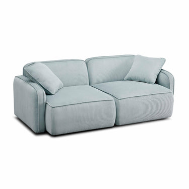 TOV Travie 78" Performance Corduroy Velvet Modular Loveseat Sea Blue